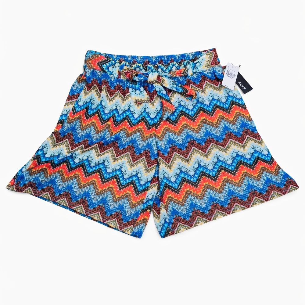 ALYX Aztec Zigzag Chevron Print Tie Waist Shorts Multi Color Size S NWT